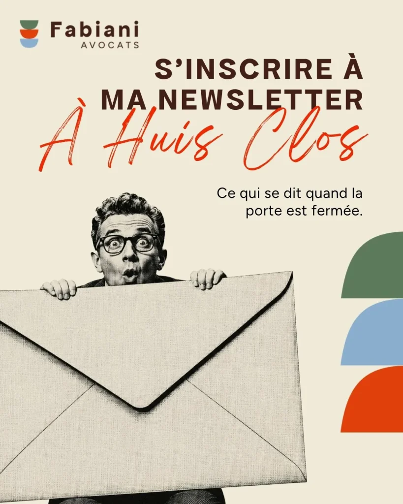 Newsletter mensuelle À Huis Clos - Julia Fabiani